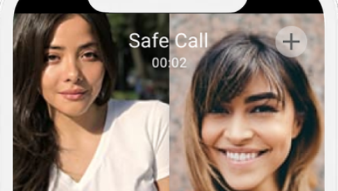 A rendering of a video call available to users of the SafeUP app. (Courtesy of SafeUP)