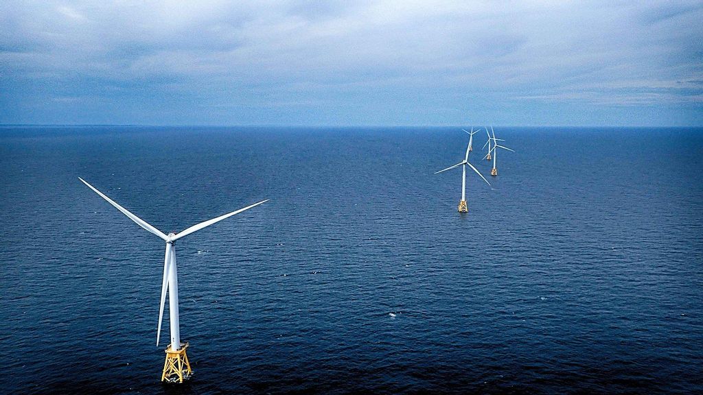 The nation's first offshore wind farm is 3 miles off the shore of Block Island, Rhode Island. The project began operations in 2016. (Wikimedia Commons)