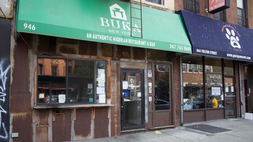 Buka New York, a Nigerian restaurant in Brooklyn, is among the thousands of eateries that will have to see proof of customers' vaccination when the citywide mandate goes into effect Aug. 16. (Nii Akrofi Smart-Abbey)