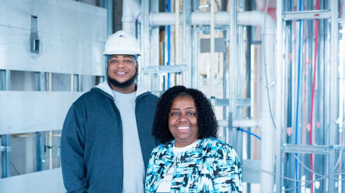 Edna Rashid (right) and her son Qasim opened NF Insulation in Newark, New Jersey, after getting training at Rising Tide Capital. (NF Insulation)
