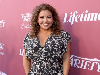 Justina Machado co-stars in the Lifetime movie. In the picture, she arrives at Variety and Lifetime's ‘Power of Women’ at the Wallis Annenberg Center for the Performing Arts on Sept. 30. (Emma McIntyre/Getty Images for Variety)