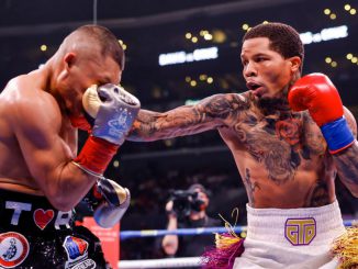 WBA 135-pound champion Gervonta Davis (right) refused cite a sixth-round left-hand injury following Sunday's unanimous decision victory over Isaac “Pitbull” Cruz. “Forget the hand. I don’t want to put it on my hand. I did what I did, and it’s about boxing. I knew what I was coming into this fight with.” (Esther Lin/Showtime)