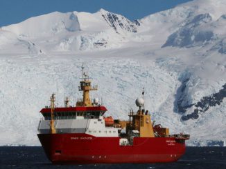 Non-native species have been getting attached to ships such as the British Antarctic Survey research ship Ernest Shackleton for a ride to Antarctica, posing a threat to local species. (Lloyd Peck)