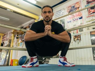 “I’m not less-than after my loss,” said Keith Thurman (pictured), whose clash of former champions with Mario Barrios on Feb. 5 ends his 31-month ring absence since losing his WBA 147-pound title to Manny Pacquiao via one-knockdown, split-decision. “I’ll show greater skills ... fighting Mario Barrios than I did against Manny Pacquaio.” (Ryan Hafey/Premier Boxing Champions)