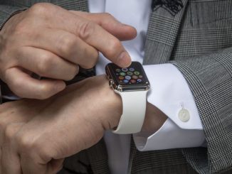 Hajime Shimada shows off his newly purchased Apple Watch outside boutique store, Dover Street Market Ginza on April 24, 2015 in Tokyo, Japan. The Apple Watch launched globally today after months of publicity and pre-orders. However the smart watch was not sold from Apple stores but from a handful of upscale boutiques at select locations around the world in a bid to position the watch as a fashion accessory. Apple has been directing people to order online preventing the long lines usual seen with the launch of iPhones and iPads. (Photo by Chris McGrath/Getty Images)