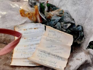 A bottle containing cheeky messages from two teenage girls asking for boyfriends has washed up after drifting in a UK river for 56 years. (Steve Chatterley/Zenger)