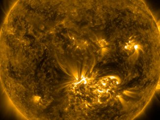 The Atmospheric Imaging Assembly on NASA's Solar Dynamics Observatory captured these views of the flare in the sun’s southern hemisphere on July 12, 2012. (Photo courtesy of NASA)