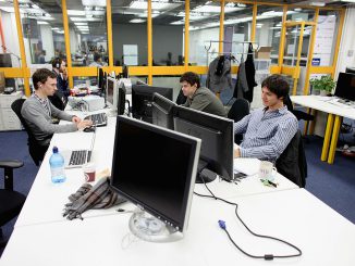 People work at computers in TechHub, an office space for technology start-up entrepreneurs, near the Old Street roundabout in Shoreditch which has been dubbed 'Silicon Roundabout' due to the number of technology companies operating from the area on March 15, 2011 in London, England.(Photo by Oli Scarff/Getty Images)