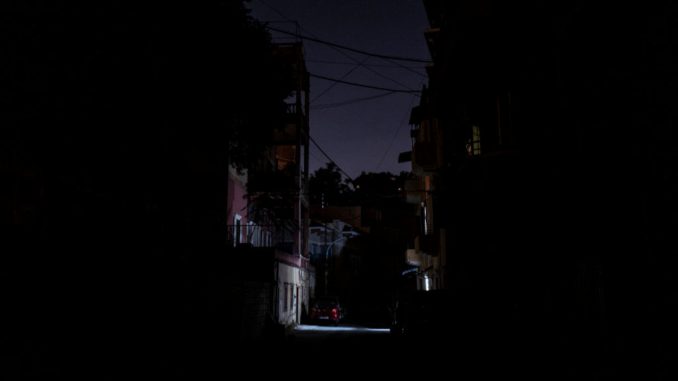 An empty and dark street on July 11, 2021 in Beirut, Lebanon. (Photo by Rafael Yaghobzadeh/Getty Images)