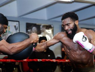 Unbeaten Jaron “Boots” Ennis eyes “a short night” in Saturday’s IBF interim welterweight clash with Karen Chukhadzhian before seeking fights against IBF/WBA/WBC champion Errol Spence Jr. and WBO counterpart and three-division champion Terence “Bud” Crawford.(Stephanie Trapp/Showtime)