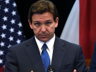 Florida Governor Ron DeSantis holds a press conference at the Reedy Creek Administration Building in Lake Buena Vista. (Photo by Paul Hennessy/SOPA Images/LightRocket via Getty Images)