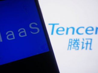 Photo taken on June 19, 2023, shows the logo of Tencent and the MaaS service in Hangzhou, Zhejiang province, China. On the same day, Tencent Cloud announced the MaaS panorama, relying on Tencent Cloud TI platform to create a large model selection store for the industry, providing customers with one-stop large model services. Based on Tencent HCC high-performance computing cluster and large model capabilities, Tencent Cloud announced that it has provided more than 50 large model industry solutions for more than 10 industries, including cultural tourism, government affairs, and finance. (Costfoto/NurPhoto via Getty Images)