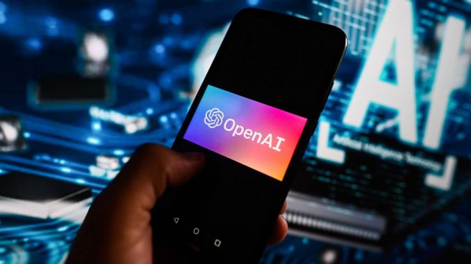 strong: In this photo illustration, an OpenAi logo displayed on a smartphone with Artificial Intelligence (AI) design in the background.  chatbots like ChatGPT could support victims of sexual assault, stop suicides, and aid in quitting smoking. OMAR MARQUES/SOPAIMAGES/LIGHTROCKET/GETTY IMAGES/strong