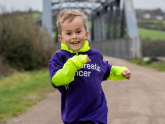 Oliver Connon, 7, ran a marathon throughout January to raise money for Pancreatic Cancer UK after loosing his grandfather. DANIEL DAYMENT VIA SWNS.
