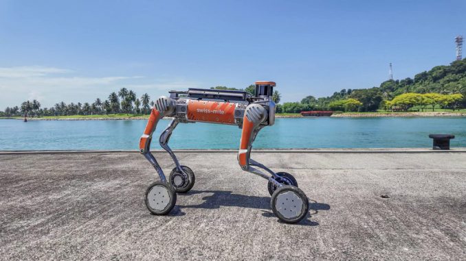 A Swiss-Mile robot can walk, drive, and stand on two legs. SWISS-MILE VIA SWNS.