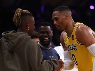 Russell Westbrook’s fit has been questionable, with the Los Angeles Lakers winning only 23 of their first 46 games — good for seventh in the West. (Harry How/Getty Images)