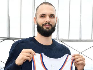 Evan Fournier kicked off his time as a New York Knick with a bang, scoring 32 points in an opening night win against the Boston Celtics — but the honeymoon was short-lived. (Noam Galai/Getty Images for Empire State Realty Trust)