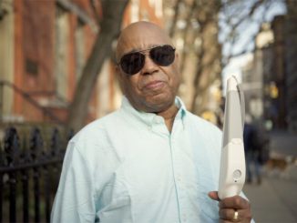 After a partnership with transit app Moovit, visually impaired users of the WeWALK smart cane will be able to identify and navigate to bus stops and train stations, access real-time arrival information, and get live step-by-step guidance for the entire journey. (Courtesy of WeWALK and Moovit)