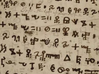 The first page of Vail manuscript MS17817 from the British Library.  According to a linguistic expert, “Vai script of Liberia was created from scratch in about 1834 by eight completely illiterate men who wrote in ink made from crushed berries.” (The British Library, CC0/Zenger)