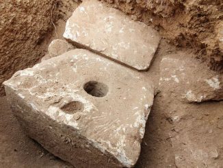 The rare stone toilet is 2,700 years old, and was most likely used by one of the dignitaries of Jerusalem. Analysis of the cesspit underneath revealed several parasites. (Yoli Schwartz, Israel Antiquities Authority)