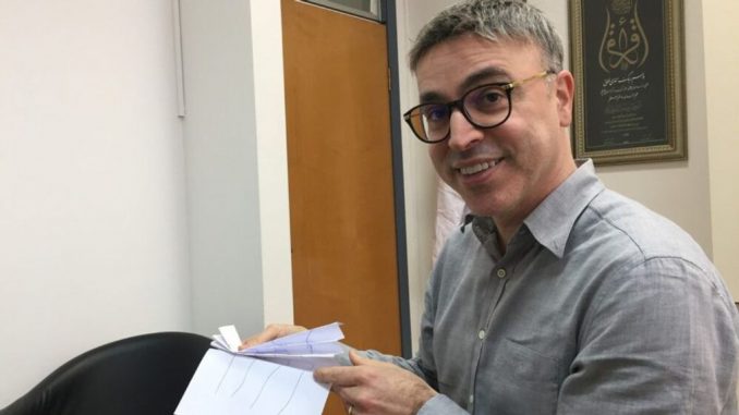 Prof. Hossam Haick in his office at the Technion Israel Institute of Technology in Haifa. (Diana Bletter)