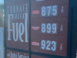 Premium and diesel fuel prices exceed $9 per gallon at Furnace Creek, California. (Twitter/Peter Tellone)