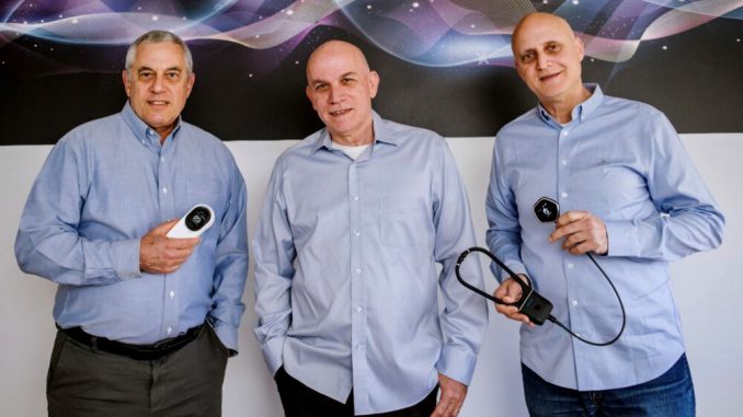 Sanolla’s management team, from left: VP business development Jacob Bridger, co-founder-CEO Dr. Doron Adler, co-founder-COO David Linhard. (Moran Maayan)