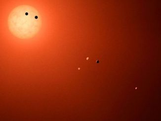 In this NASA digital illustration handout released on February 22, 2017, seven TRAPPIST-1 planets are shown as they might look as viewed from Earth using a fictional, incredibly powerful telescope. (Photo digital Illustration by NASA/NASA via Getty Images)