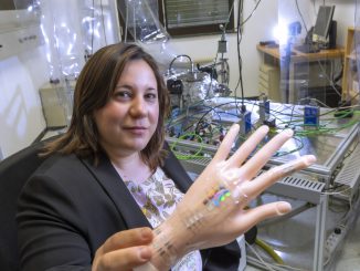 Anna Maria Coclite from Graz University of Technology and her team have succeeded in producing a 3in1 hybrid material for the next generation of smart, artificial skin. (Lunghammer - Graz University of Technology/Zenger)