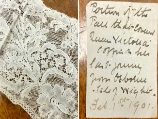 A white lace shroud which is believed to have been draped over Queen Victoria’s coffin more than 120 years ago has been discovered in a loft. (Steve Chatterley/Zenger)