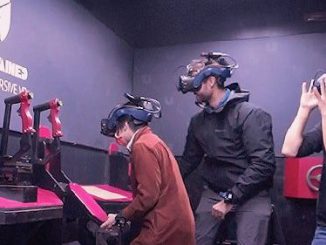 Players take part in XR Immersive Tech's Uncontained game, which will debut next month at Playland Amusement Park near Vancouver, British Columbia.  (XR Immersive Tech)