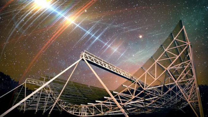 A radio signal that beats like a heart in an unknown galaxy billions of light years from earth has been discovered by scientists. (Steve Chatterley, SWNS/Zenger)