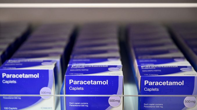 Packets of paracetamol are seen inside the new NHS Louisa Jordan hospital April 20, 2020 in Glasgow, United Kingdom. (Photo by Jeff J Mitchell/Getty Images)