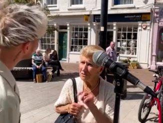 An elderly woman has become a social media sensation - for her energetic dancing on the streets of Hereford. (Molly Powell, SWNS/Zenger).