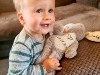 A mom has praised an airline for going 'out of its way' by reuniting him with his favorite toy bunny - just in time for his first birthday. (Steve Chatterley, SWNS/Zenger)