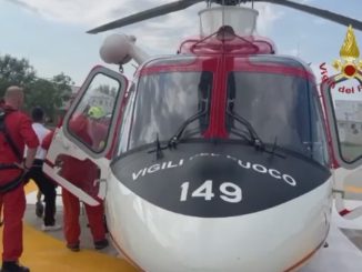 Video shows Mattia Veronese, 28, being taken to a hospital in Chioggia, Italy, Sunday, Aug. 7, 2022. He went missing in Porto Tolle after going for a swim with his friends on Saturday, Aug. 6, 2022.  (@vigilidelfuoco/Zenger)