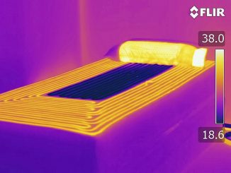 A look at the heating and cooling sections of the mattress using a thermal camera. Undated photograph. (University of Texas,SWNS/Zenger)