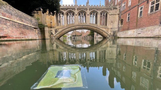 Miniaturized, floating artificial leaves that can turn sunlight and water into clean fuel that could one day be used to power cargo ships pictured in an undated photo. (SWNS/Zenger)