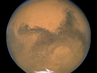 This image released August 27, 2003 captured by NASA's Hubble Space Telescope shows a close-up of the red planet Mars when it was just 34,648,840 miles (55,760,220 km) away. Carbon dioxide is already being converted into oxygen on Mars thanks to an invention undergoing testing that could lead to the colonization of the red planet.  (Photo by NASA/Getty Images)