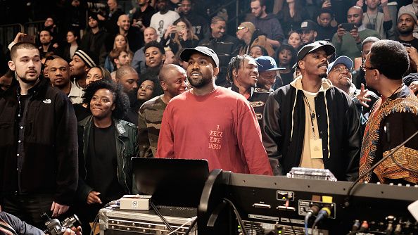 NEW YORK, NY - FEBRUARY 11: Kanye West performs during Kanye West Yeezy Season 3 on February 11, 2016 in New York City. (Photo by Dimitrios Kambouris/Getty Images for Yeezy Season 3)