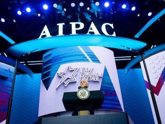 Then US Vice President Mike Pence speaks during the American Israel Public Affairs Committee (AIPAC) 2020 Policy Conference in Washington, DC, March 2, 2020. Progressive democrats accuse AIPAC of supporting Republicans. SAUL LOEB/AFP VIA GETTY IMAGES