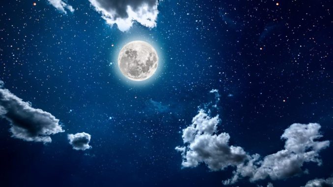 A bright moon shining in the sky at night. Stars in the night sky are vanishing due to light pollution, according to new research. CHATHAM172/SWNS TALKER