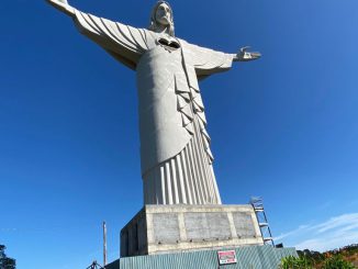 The statue of Christ Protector is considered the largest Catholic sculpture in the world. The statue was completed in 2022. LUCIANO NAGEL/ZENGER NEWS