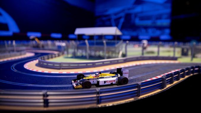 strongThe 25 meters long detailed replica allows race fans to relive their youths and compete against each other on the world-famous F1 track. SILVERSTONE MUSEUM/SWNS/strong