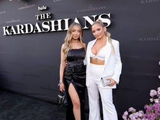 Anastasia Kingsnorth and Saffron Barker attend the Los Angeles premiere of Hulu's new show The Kardashians at Goya Studios on April 07, 2022 in Los Angeles, California.  Another Hulu's Original Tihe Princess /iis one of the titles set to exit the streamer on May 26th. PHOTO BY EMMA MCLNTYRE/GETTY IMAGES