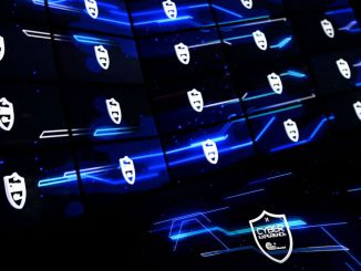 Logos are displayed on the screens at the cyberattack training facility immersive cyberattack room, at the Galileo Global Education in Puteaux, west of Paris, on May 2, 2023.  (CHRISTOPHE ARCHAMBAULT/AFP via Getty Images)