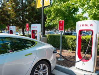 Tesla automobile plugged in and charging a Supercharger rapid battery charging station for the electric vehicle company Tesla Motors, in the Silicon Valley town of Mountain View, California.The GM CEO responded that she views Musk as both a competitor and a partner.In this case, it was a decision really that's good for everyone. And as you see more now OEMs move to adapting this standard, I think it's going to be better for the consumer. PHOTO BY SMITH COLLECTION/GETTY IMAGES