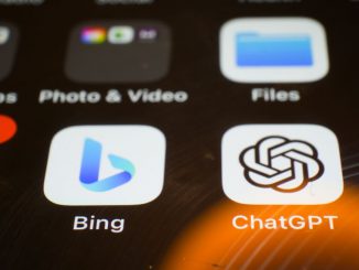 The Bing and ChatGPT apps are seen on an iPhone in this photo illustration on 30 May, 2023 in Warsaw, Poland. Microsoft own 49% of OpenAI, parent company of ChatGPT. (Photo by Jaap Arriens/NurPhoto via Getty Images)