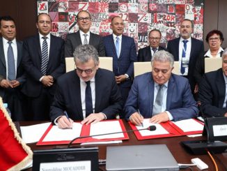 Signing ceremony in Morocco between Israel Aerospace Industries and International University of Rabat, May 22, 2023. INTERNATIONAL UNIVERSITY OF RABAT