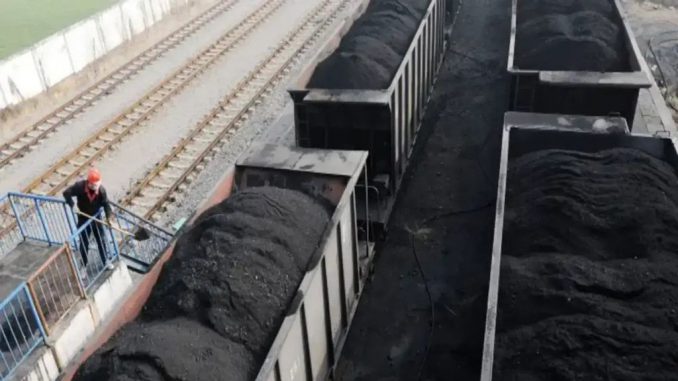 strongFreight trains loaded with coal in China on Jan. 12, 2022. According to the IEA, coal consumption hit a record high last year. HUANG SHIPENG/VISUAL CHINA GROUP/GETTY IMAGES./strong